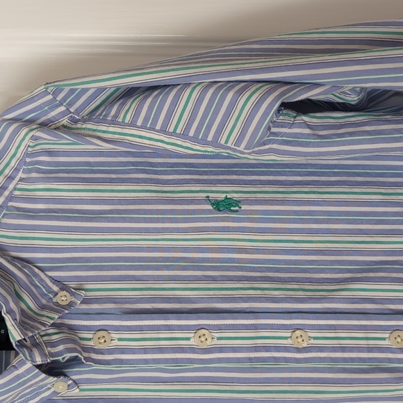 Ralph Lauren Blue striped Button Down Dress Shirt. Size 8 Boys - Picture 2 of 8